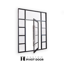 Load image into Gallery viewer, Single Pivot French Door with 10" Sidelights - Custom Pivot Door