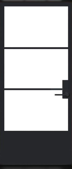 Three Glass Panel French Door - Custom Pivot Door