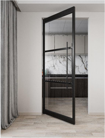 3 Pane Pivot Door with Glass