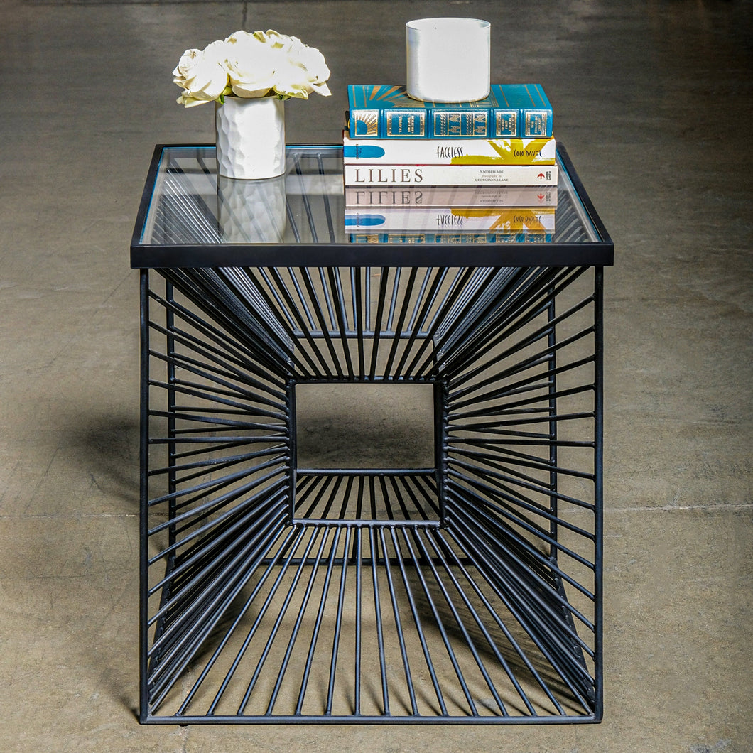 Fragments End table - Custom Pivot Door