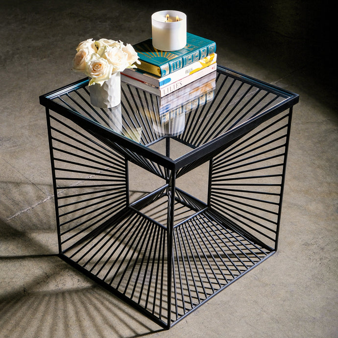 Fragment Iron Side Table - Custom Pivot Door