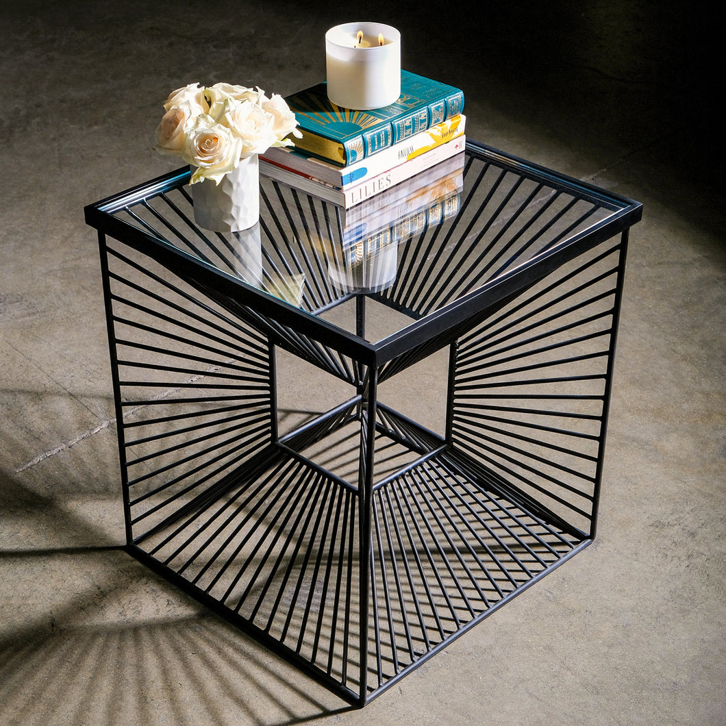 Fragment Iron Side Table - Custom Pivot Door