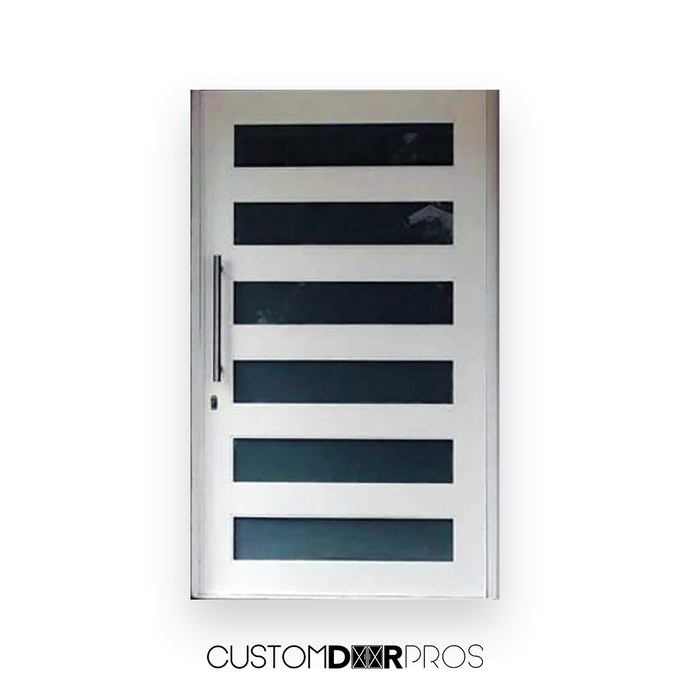 Alister 6-Panel Frosted Glass Pivot Door with L-Hand Inswing - Custom Pivot Door
