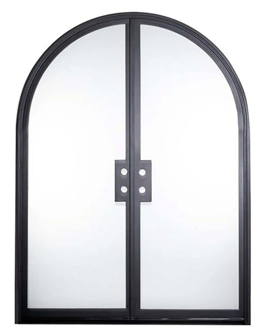 Sleek Arched French Iron Doors - Custom Pivot Door