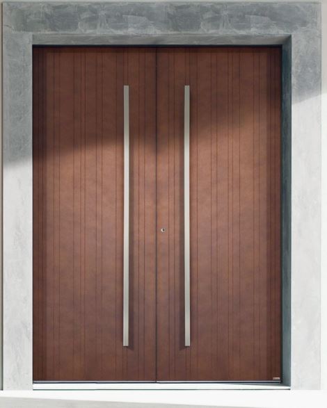 Immerse Iron Doors with Horizontal Lines - Custom Pivot Door