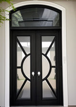 Load image into Gallery viewer, Kronos Double Iron Doors - Dark Bronze - Custom Pivot Door

