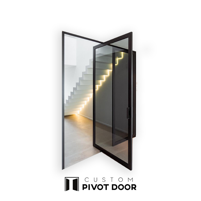 UNI Door with Tinted Grey Glass - Custom Pivot Door