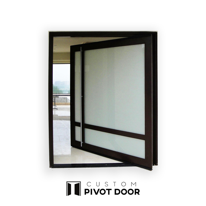 Koi Frosted Pivot Door - Custom Pivot Door