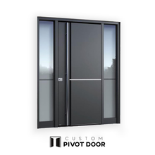 Charger l&#39;image dans la galerie, Zelus Pivot Door with Frosted glass sidelights - Custom Pivot Door
