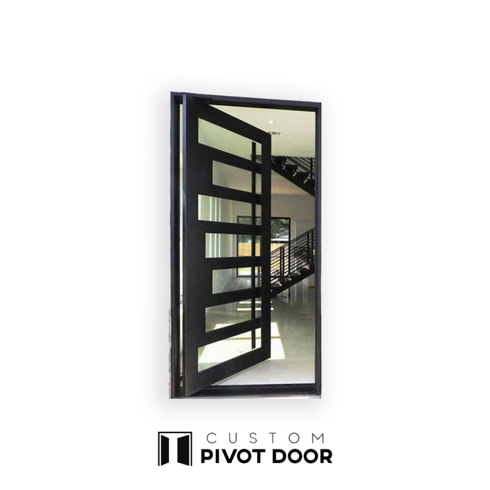 Pan Staggered Glass Pivot Door - Custom Pivot Door