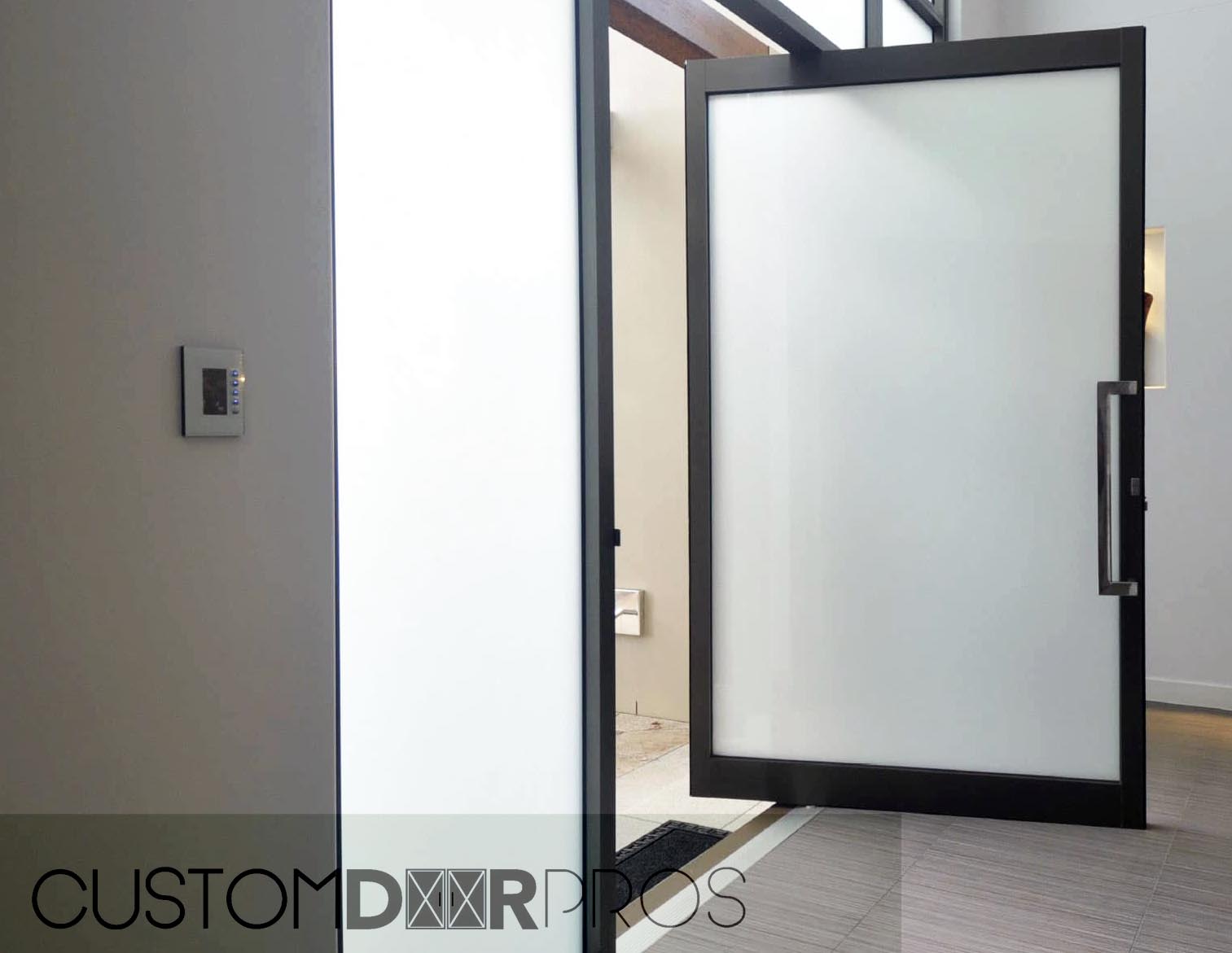 Minimalist Frosted Glass Pivot Door - Custom Pivot Door
