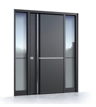 Charger l&#39;image dans la galerie, Zelus Pivot Door with Frosted glass sidelights - Custom Pivot Door
