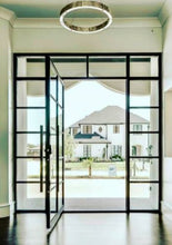 Load image into Gallery viewer, Hyperion Front Entry Door with sidelights - Custom Pivot Door
