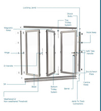 Charger l&#39;image dans la galerie, Notus 3 x 4 Panel Aluminum Black Bi-fold Doors - Custom Pivot Door
