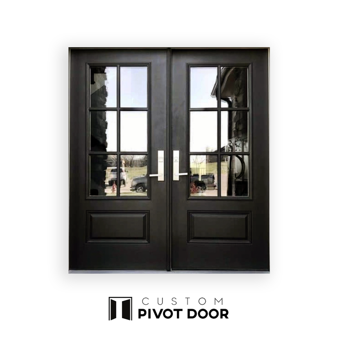 Corus Double Doors with mirrored glass - Custom Pivot Door