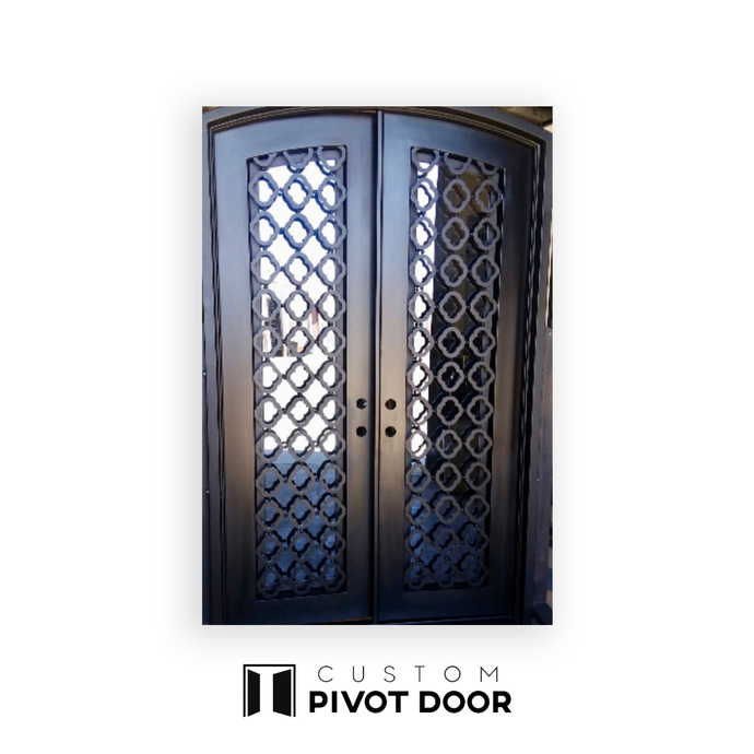 Dia Cut Double Iron Doors - Custom Pivot Door