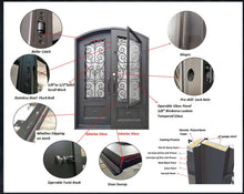Charger l&#39;image dans la galerie, Demeter Double Iron Doors - Custom Pivot Door
