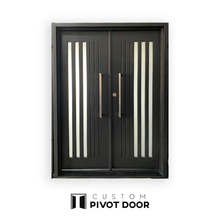 Load image into Gallery viewer, Alta double doors with slim frosted glass - Custom Pivot Door
