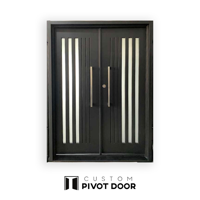 Alta double doors with slim frosted glass - Custom Pivot Door